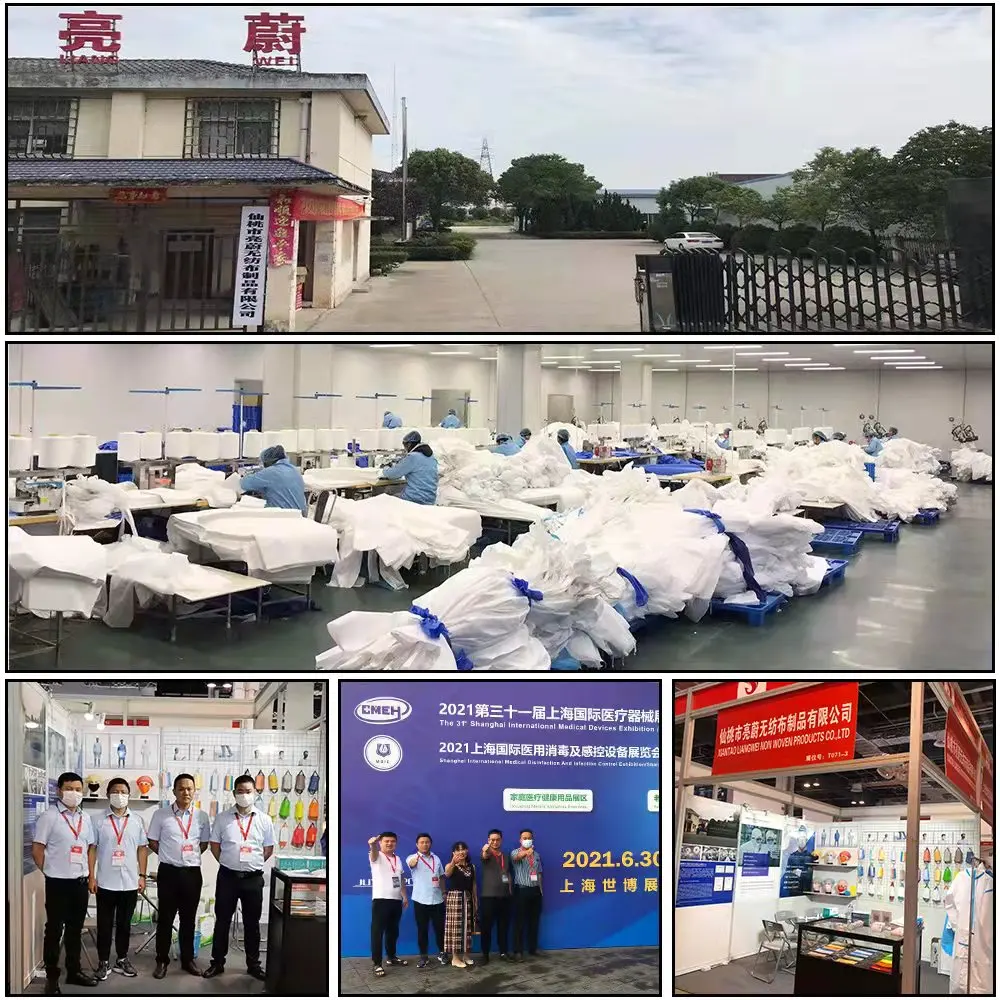 Custom Non Woven Ppe Pp Pe Safety Protection Coverall Type 5/6