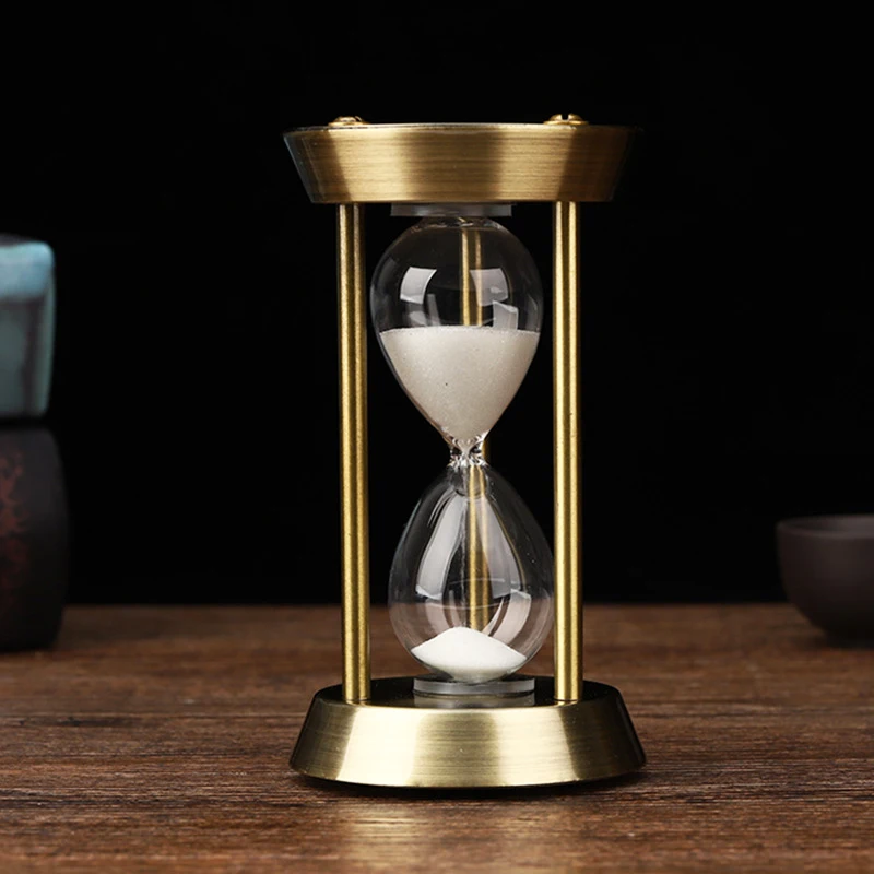 Metal Hourglass Sand Timer European Retro Office Bookshelf Study Ornaments Home Decoration Sand Clock Timer