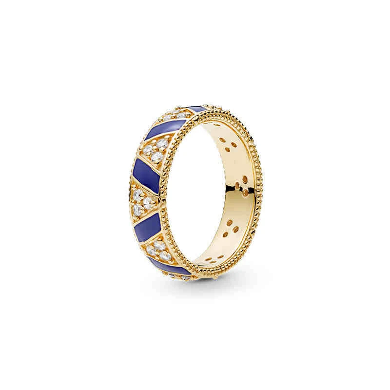 Hotsale 925 sterling silver gold exotic gemstone and blue stripe ring ladies