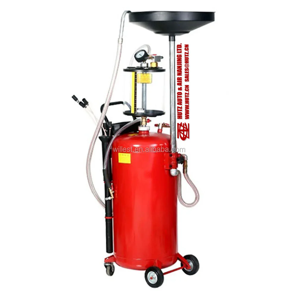 workshop collecting fluid evacuator HUTZ air operated oil changer machine OD90FAM03B 90 litre pneumatic waste oil drainer