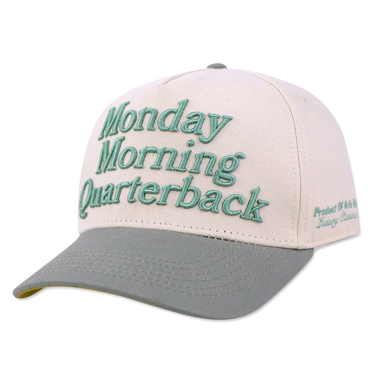 Hengxing Factory 5 Panel Hat Cap Custom High Quality High Crown Letter Embroidery 5 Panel Baseball Cap With Logo