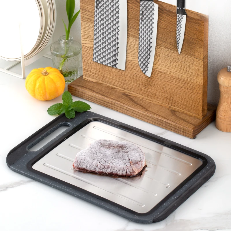 2 in One High Quality Fast Defrosting Tray Plastic Chopping Board Thaw Food Meat thawing Fruit Sea Fish thawing vegetable board