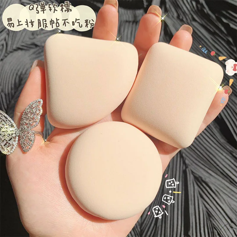 Factory Custom makeup sponge holder shatterproof eco friendly sil oem pink powder puff powder makeup sponge round