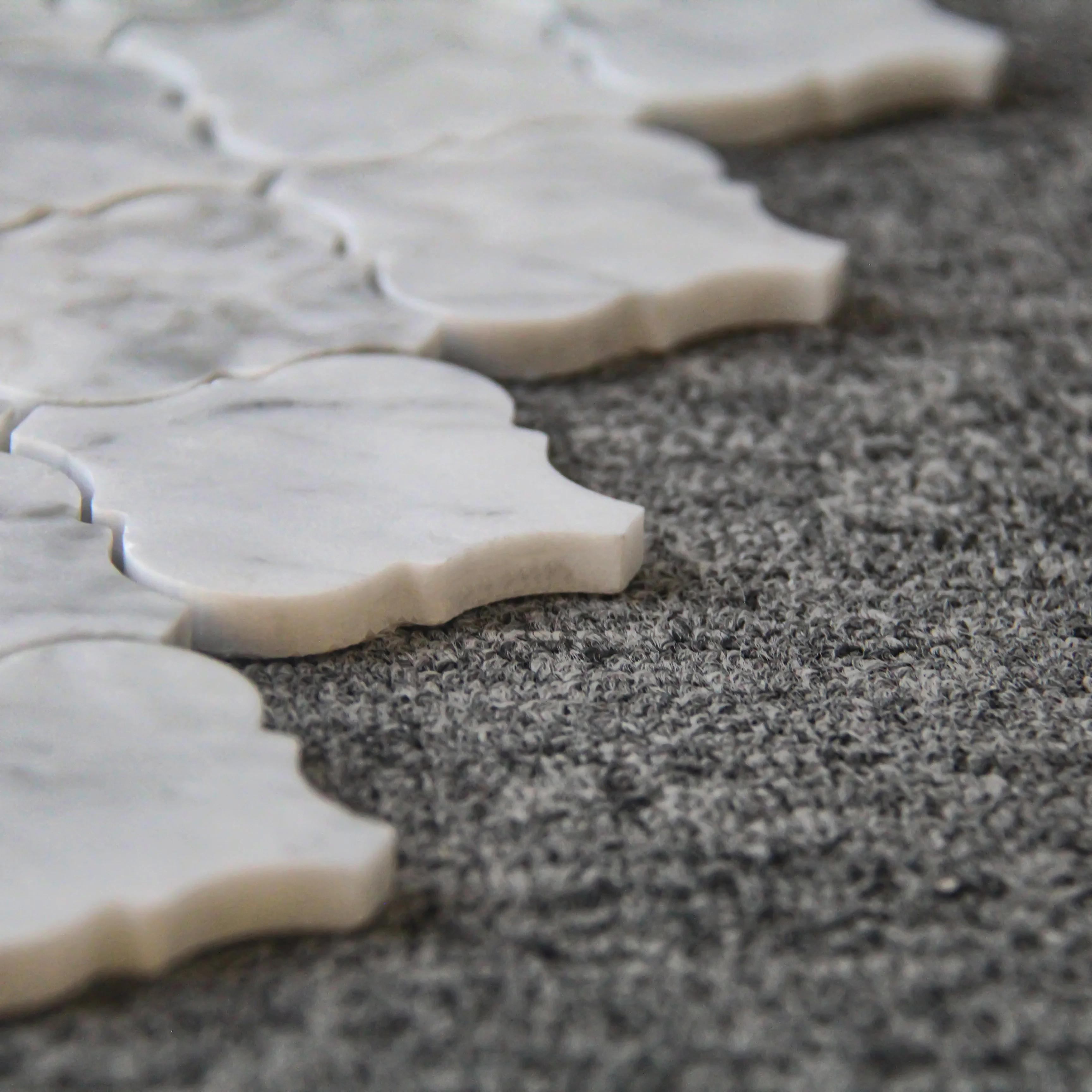 BOTON STONE Carrara White Chinese Lantern Shape Marble Mosaic 30X30 Arabesque Tile