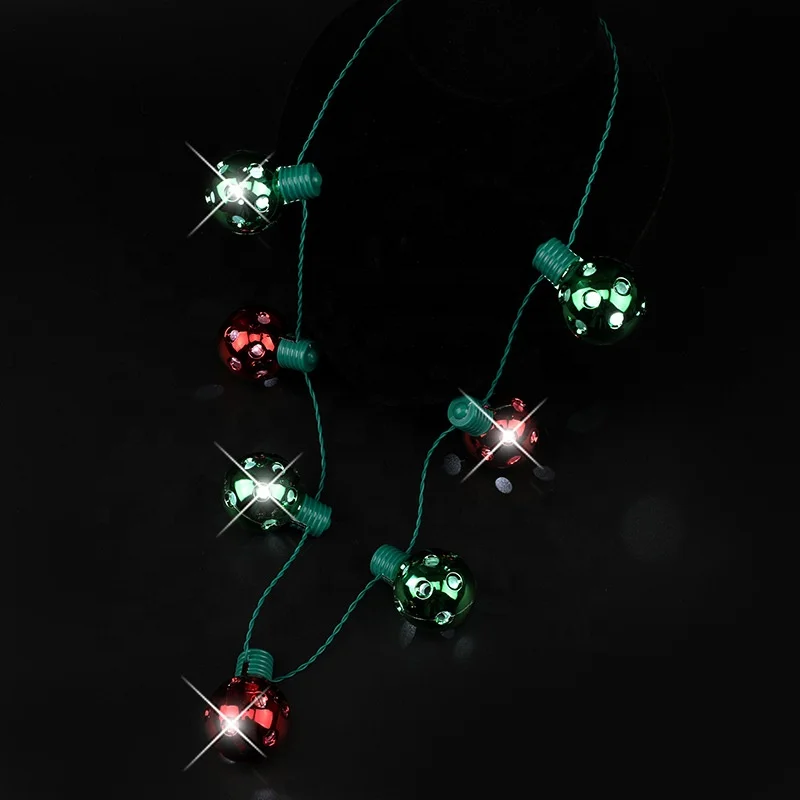 Led Christmas Party Favors LED Bulb Necklace Light Up Led Christmas Flashing Led Necklace