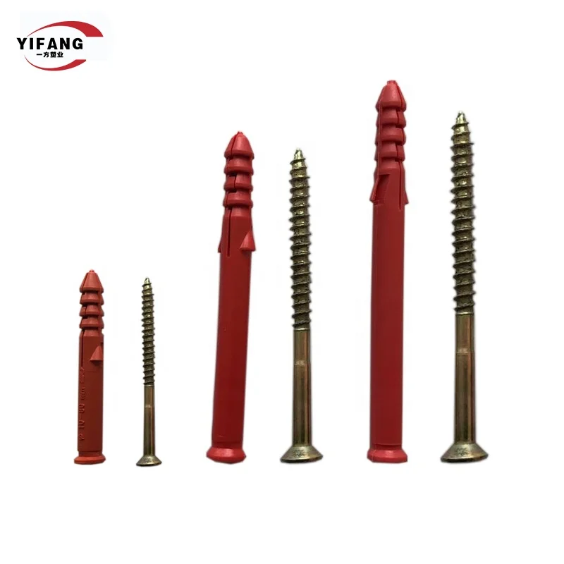 Nylon nail in anchor screw and dowel anchors wall plugs for insulation