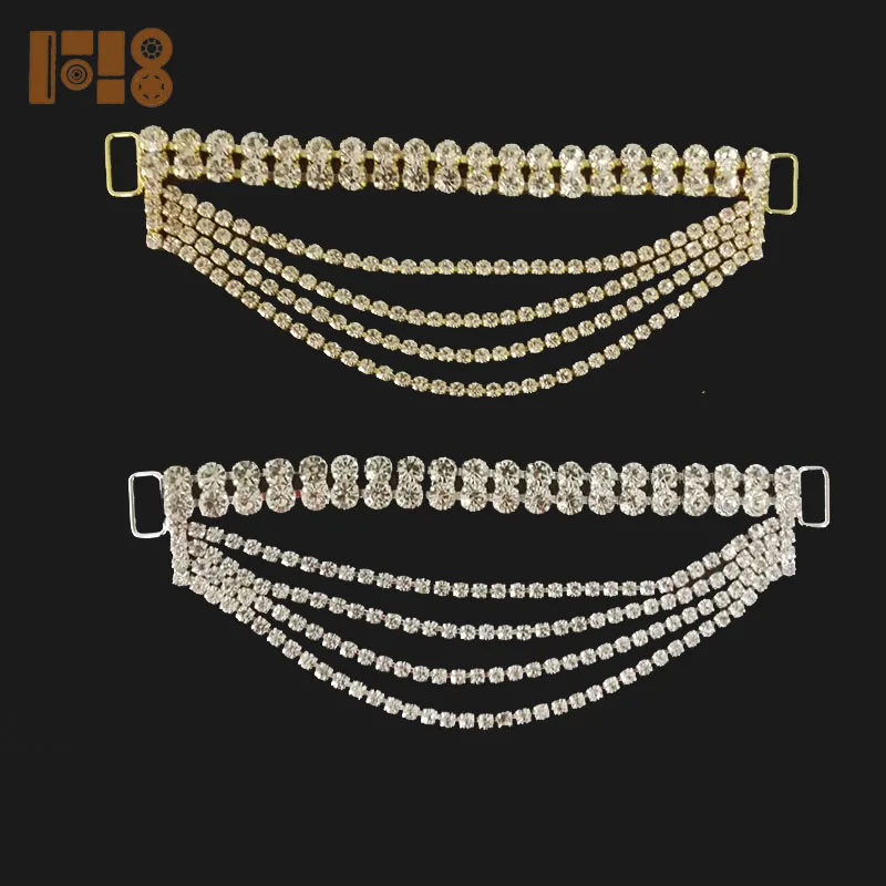 Custom size and design bikini connectors diamante rhinestone bikini connector for bikini accessories