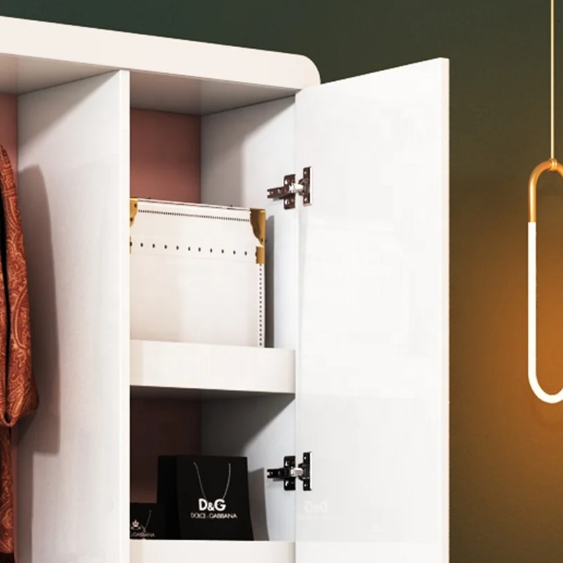 Modern Living Room Stainless Steel Frame Furniture Storage Luxury White Shoe Cabinet With Mirror