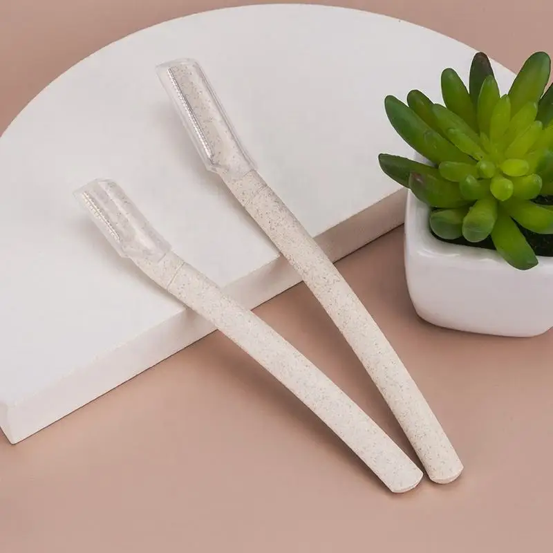 Eco-Friendly New Design  Wheat Straw Dermaplaning Tool Portable Facial Eyebrow Razor