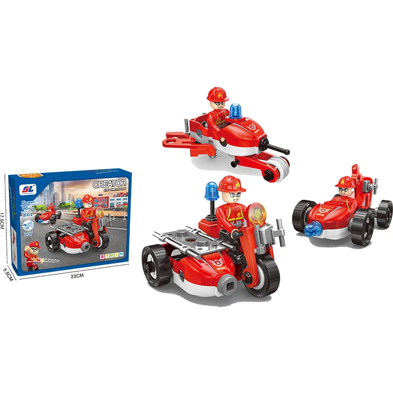 New Toys 3 in1 41PCS fire truck building blocks  Kids educational learning toy stem toys for kids