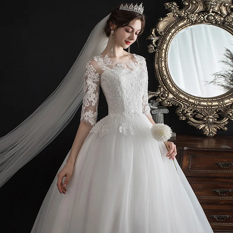 Cathedral Train Wedding Dress Strapless Vestidos De Novia Allurebridals Long Tulle Bridal Robe De Mariage Wedding Gown