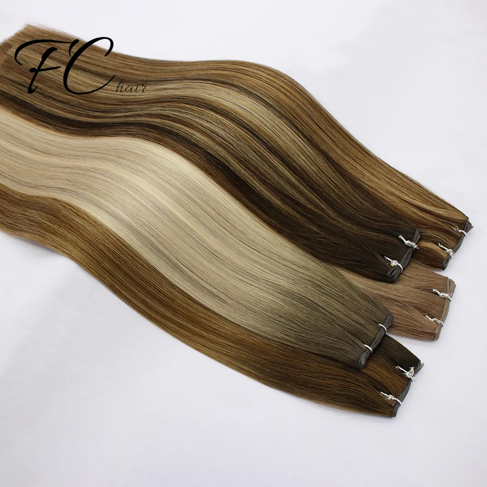 Factory Directly Supply Top Quality Double Drawn Chinese Remy Hair  Genius Wefts Human Hair Extensions