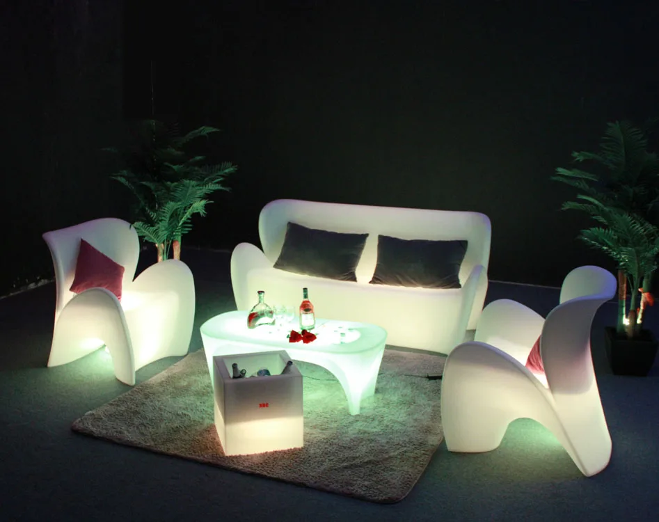 Luxury Plastic Led Bar Table With Ice Bucket Eventy Party Table