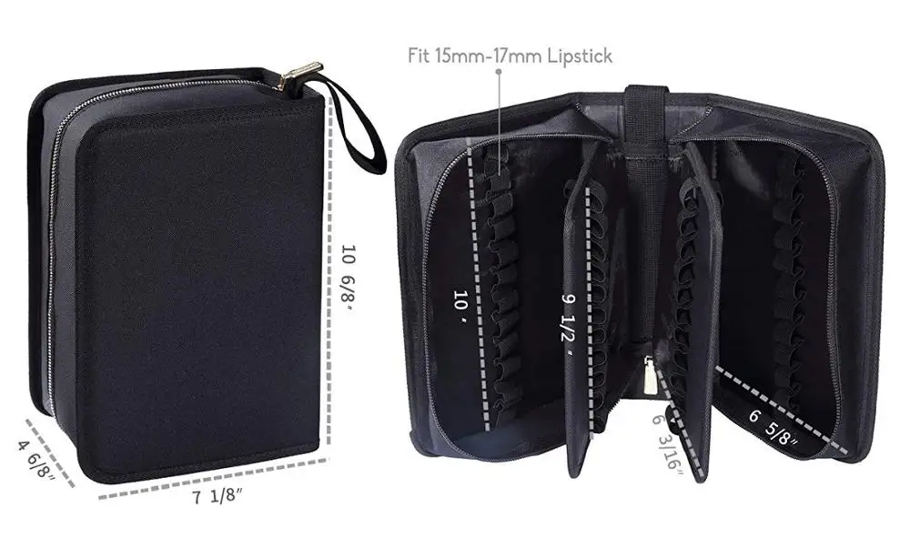 Portable 70 Slot Lipstick Stock Case Holder Organization With Carrying Handle