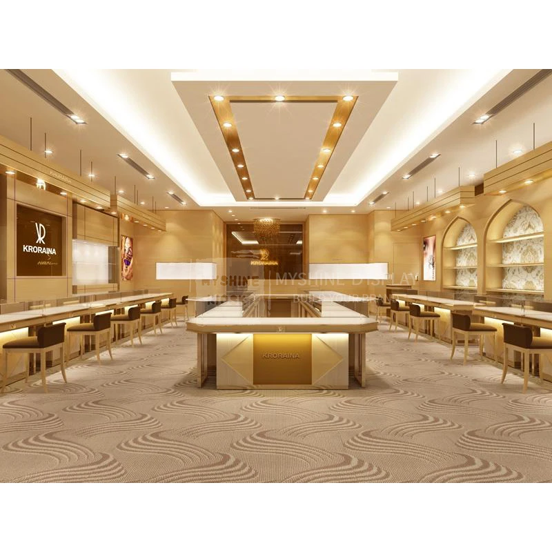 Myshine  Jewelry Luxury Modern Jewelry Shop Interior Design Jewelry Display Showcase Jewelry Counter Display