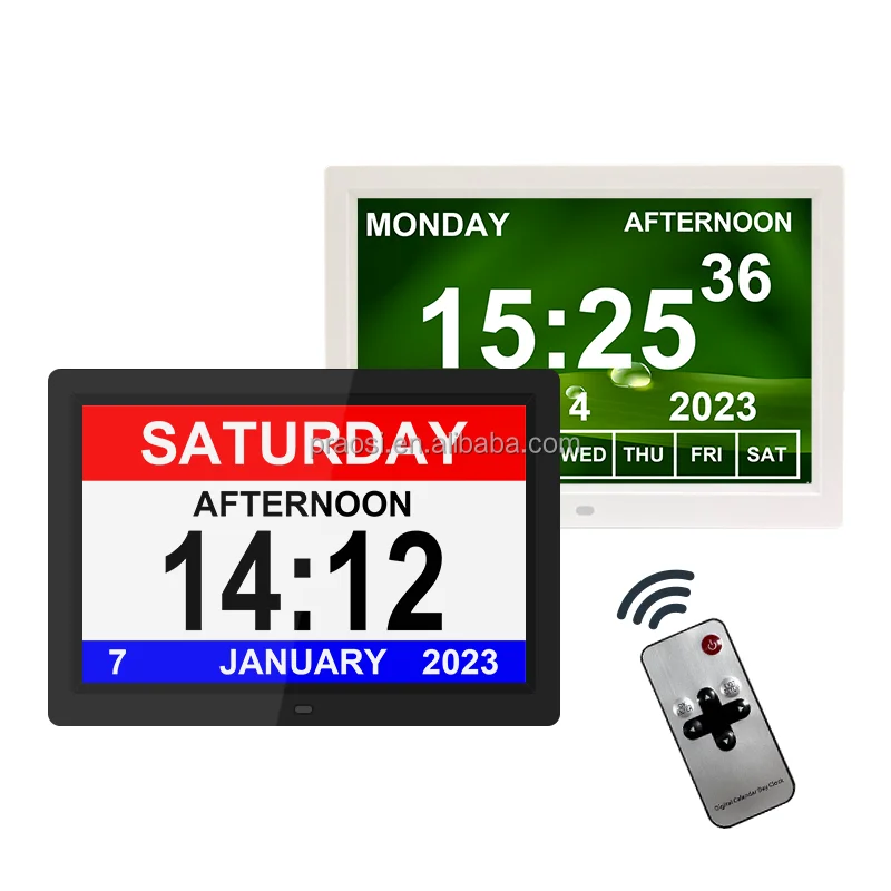 2024 PROS Auto Dimming Extra Large letter 12 inch Reminder Alzheimer Dementia Digital Calendar Day Clock for Memory Loss Seniors