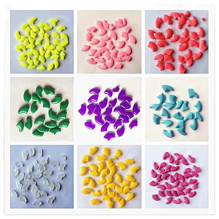 
20 pcs Soft Silicone Soft Cat Nail Colorful Cat Paw Claw Pet Nail Protector Cat Nail Cover 