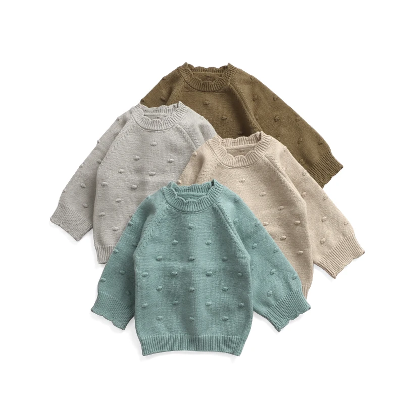 Boutique Wholesale Children Pullover 100% Cotton Baby Knitted Sweater
