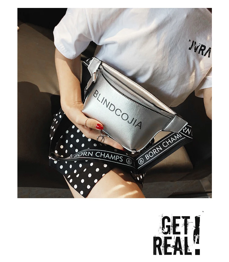 Customized Pink Silver Women Ladies Fashion Oem Logo Style Outdoor Laser pu Waist Bag Pouch Fanny Pack