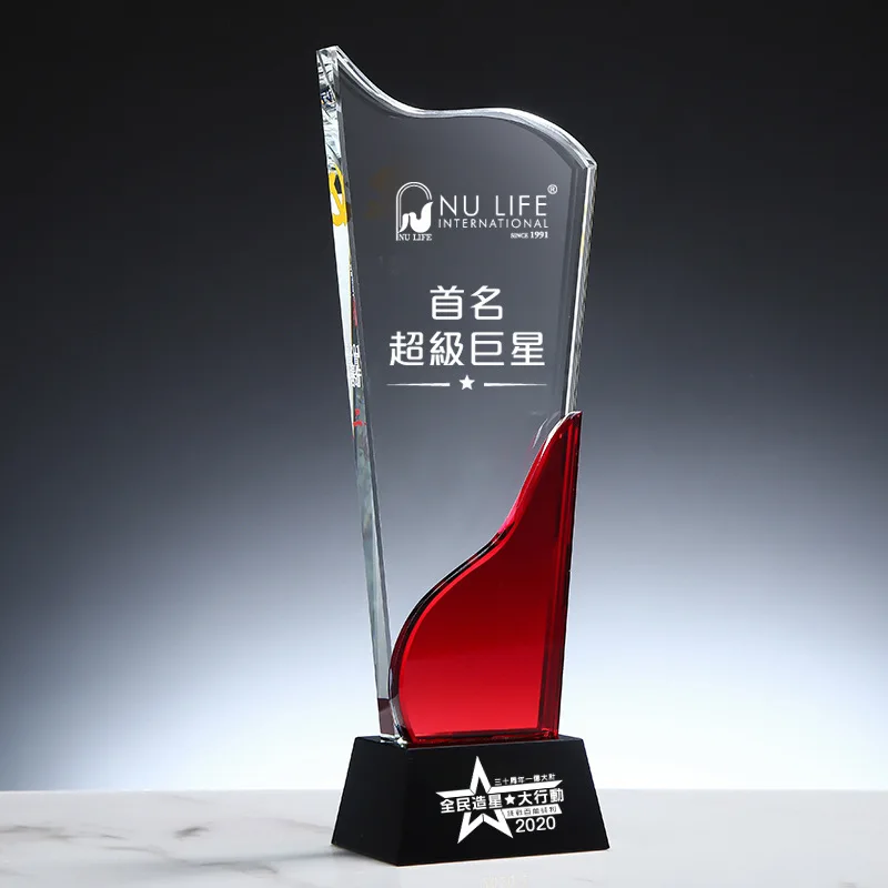 K9 blank crystal trophy awards Free Design Custom Any Shape Sample Blank Crystal Glass Star Cup Award Trophy