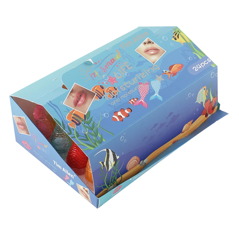 Hot Sale Fruit Flavor Moisturizing Private Label Petrolatum Nourishing Mermaid Tail Lip Balm