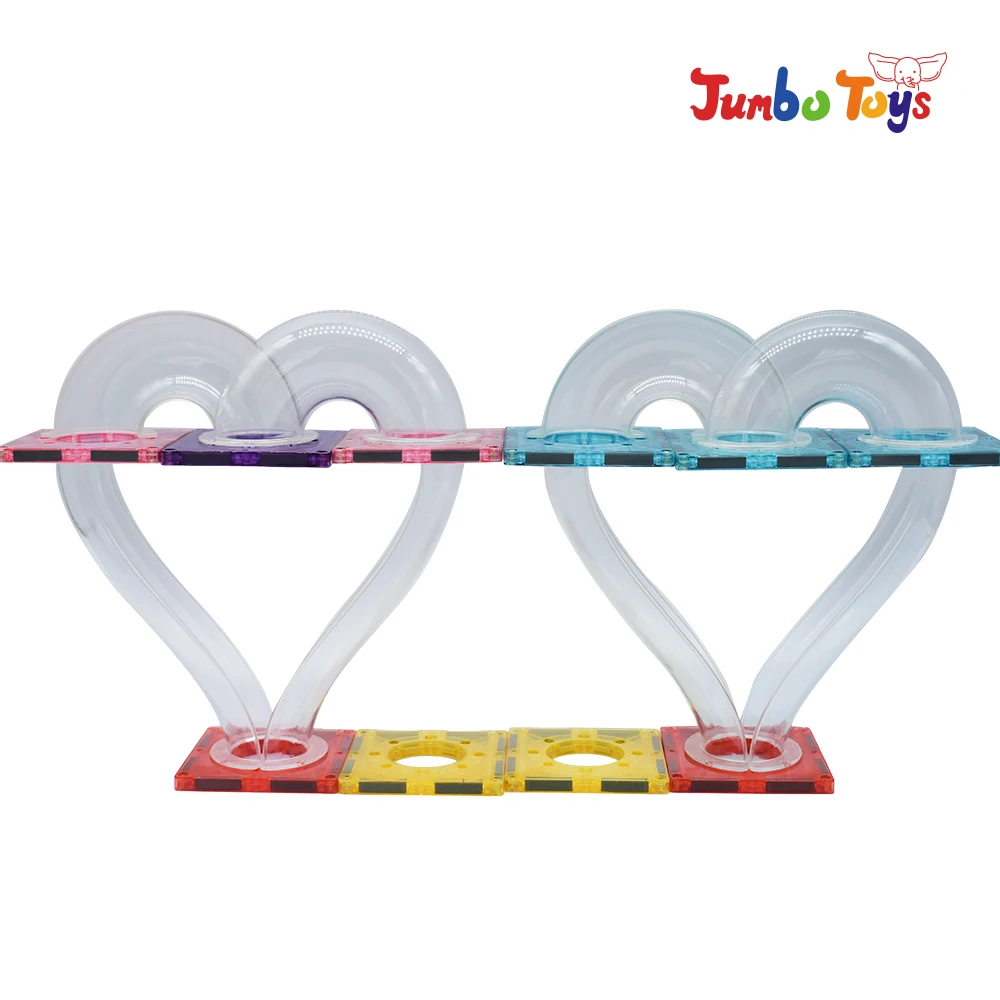 ABS Magnetic Building Tiles Blocks DIY Marble Run Set Ball Run 3D Magnetic Building Blocks for children