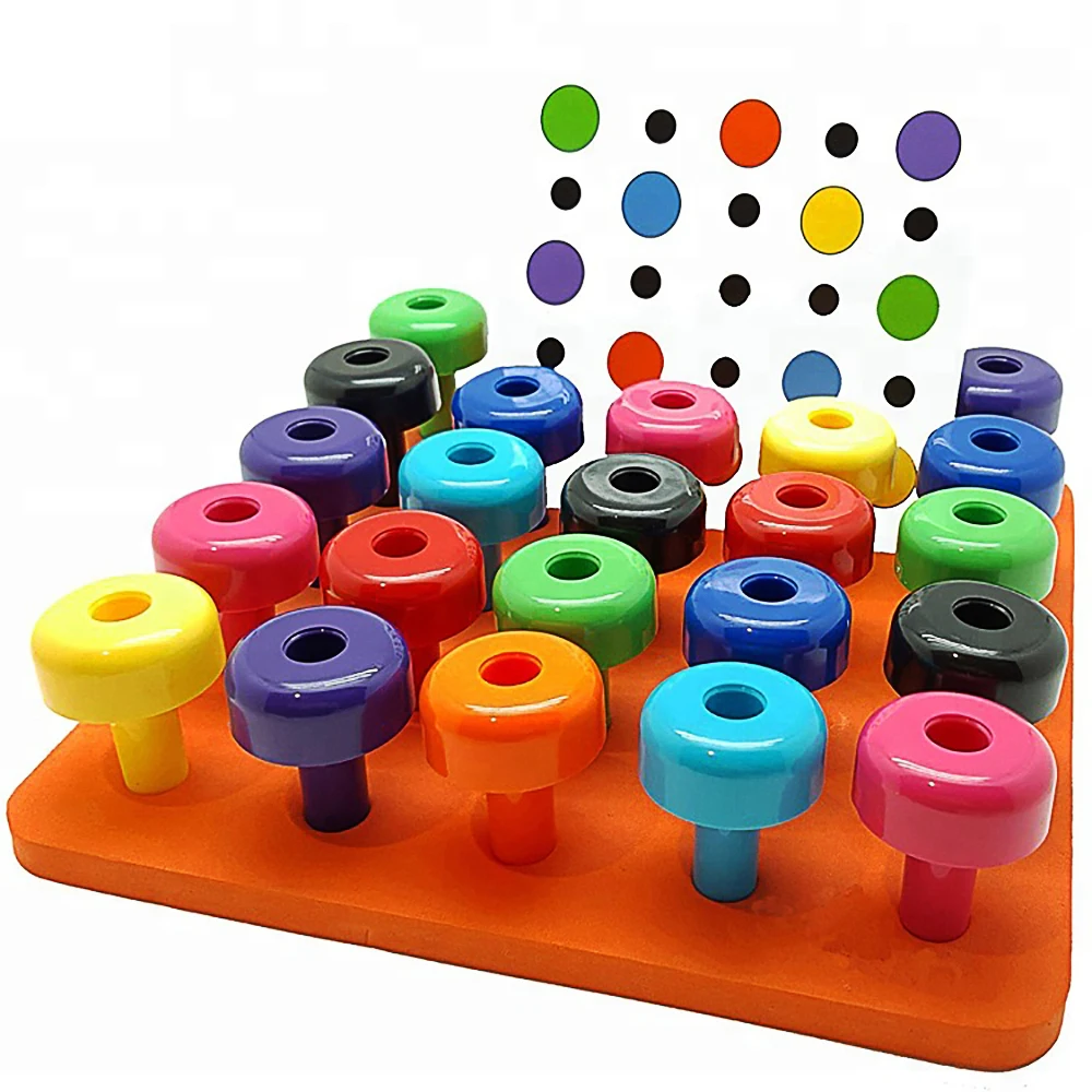 Kids Manual Sorting Toy Mushroom Stacked Toys Creative Education Color Stacking Baby Toys