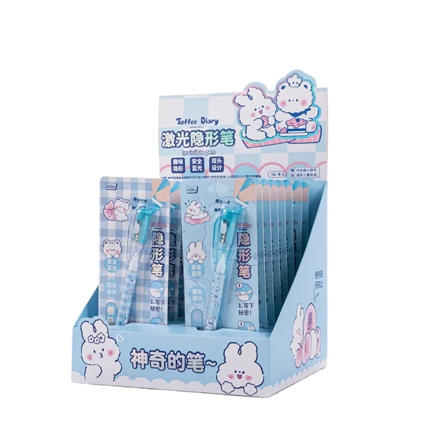 Maihe Novelty stationery  2-in-1UV Light Pen invisible/Secret ink pen built in UV light High Quality Pens & batteries included