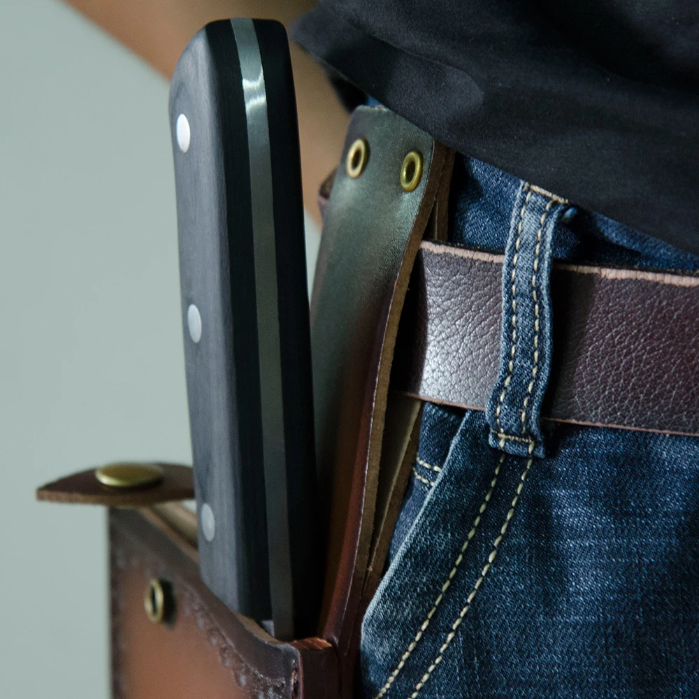 2019 New Design Outdoor Camping Handmade Forged Knives Pouch Cover Butcher Knife Sheath for Slaughter Broad Cleaver