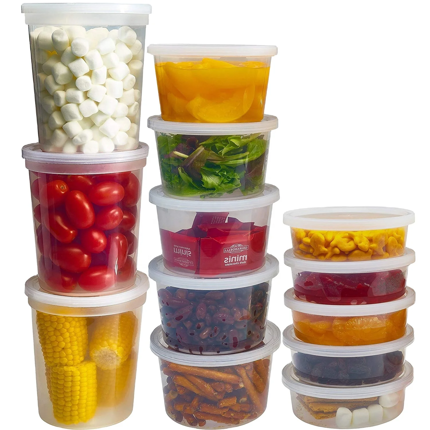 32 oz deli container clear plastic round cups takeout disposable food container