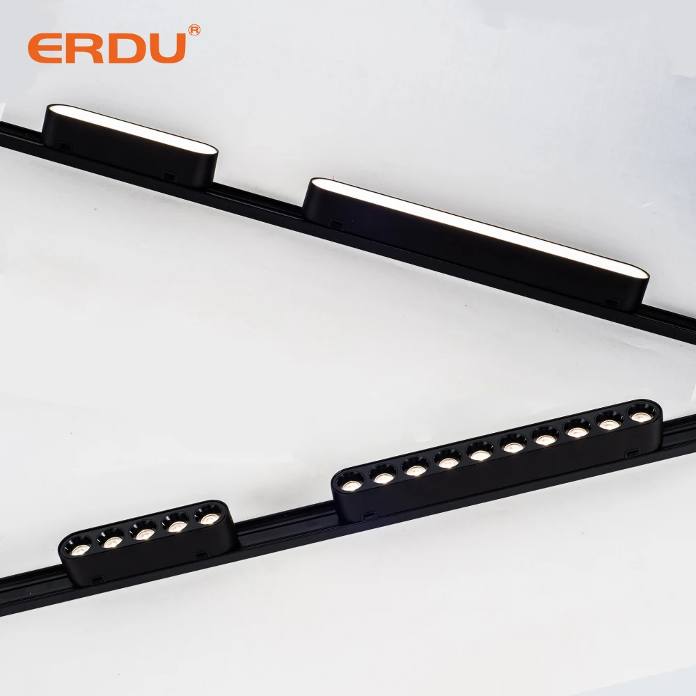 ERDU  Smart Dimmable Spotlights Rail Light System 48V Commercial Linear Track light Spot Lamp Led Magnetic Track Light