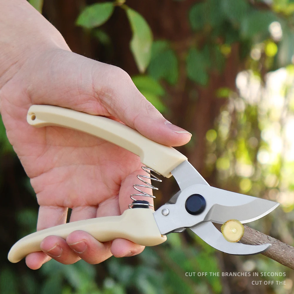 Premium  Garden Scissors Frosted Handle Titanium plated  Flower Cutting Pruning Shears Plant Shears Powerful Trimmer