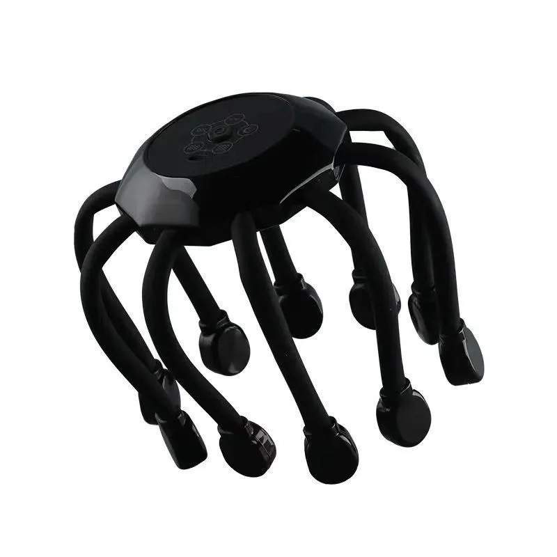 Automatic 10 Heads Finger Rechargeable Smart Vibration Spider Head Massage Tool Vibrating Electric Scalp Octopus Head Massager