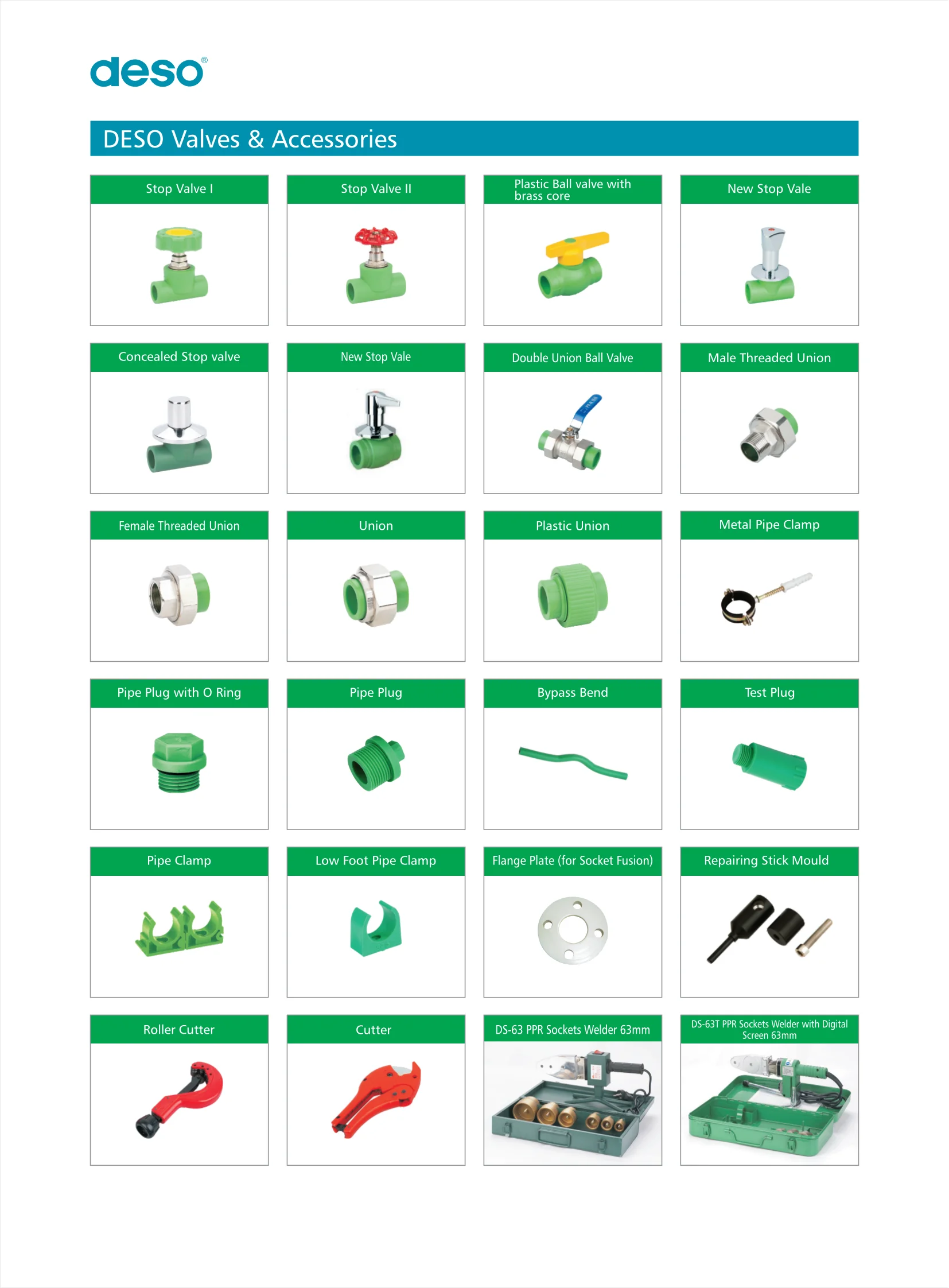 Deso PPR Stop Valve Ppr Gate Valve Plastic Manifold Stop Valve 1/2 With Iron Hand Wheel
