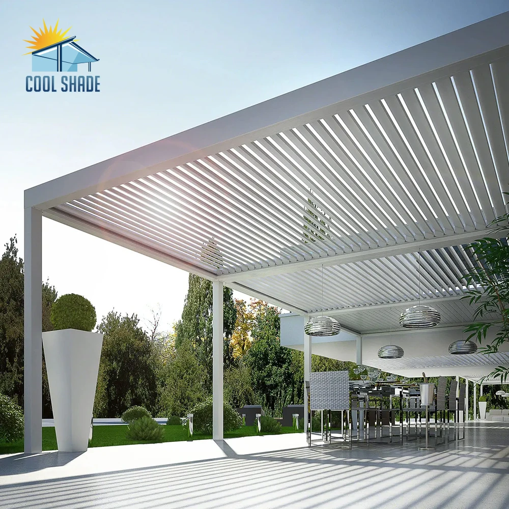 Wholesale Aluminum Electric Pergola Patio Shade Waterproof Outdoor Garden Balcony Bioclimatic Custom Metal
