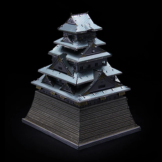 Colorful Osaka Castle Japan 3D DIY Metal Model Puzzle Miniature Scale Building Kits Toy Adult Hobby Science Creative Academia