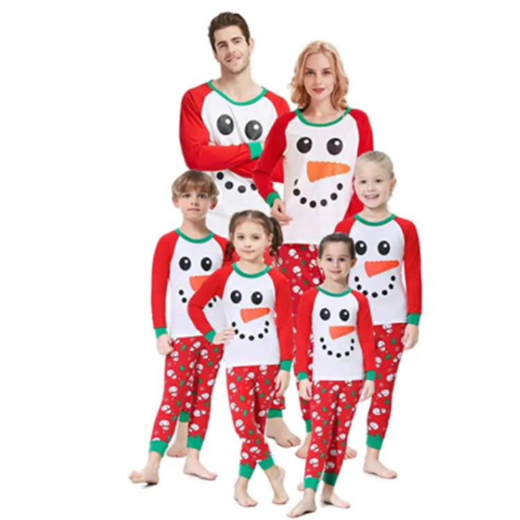 Winter Men Women Kids Outfits Casual Homewear Children Two Piece Pajama Set Family Nightwear Cotton Christmas Pyjama Sleepwear