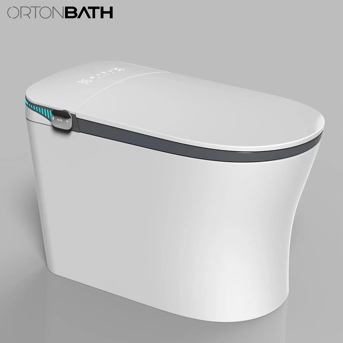 ORTONBATHS bidet function, Close Lid Blackout Flush Foot Kick Auto Flush  Tankless One Piece Toilet for Bathroom (Tankless)