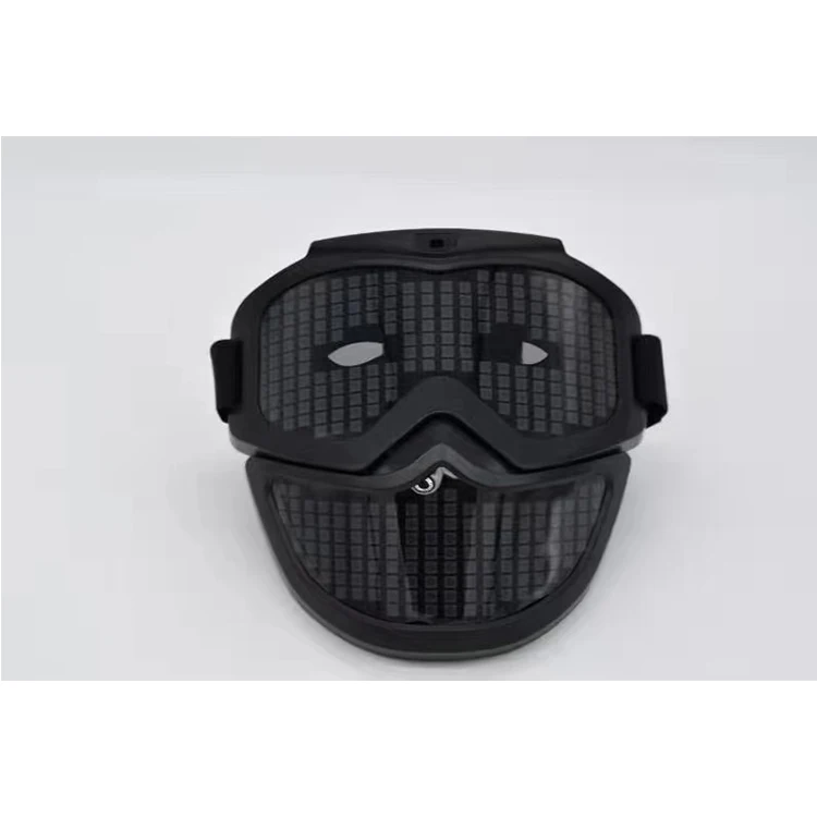 Самая крутая светодиодная маска для Хэллоуина APP 2022 с программируемым Bluetooth-совместимым костюмом косплея вечеринки маскарада подсветкой