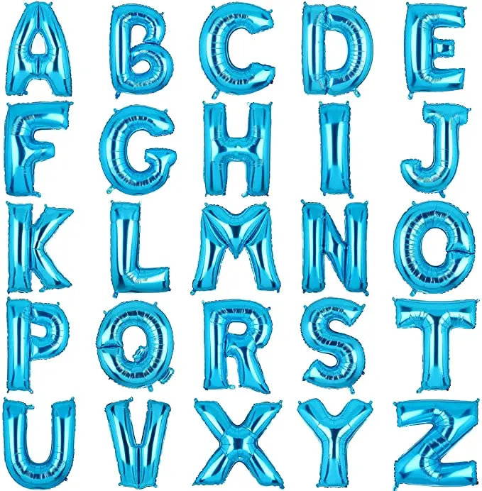 16/32/40 Inch Party Balloons Metallic Helium Letter&Number Birthday Foil Balloons