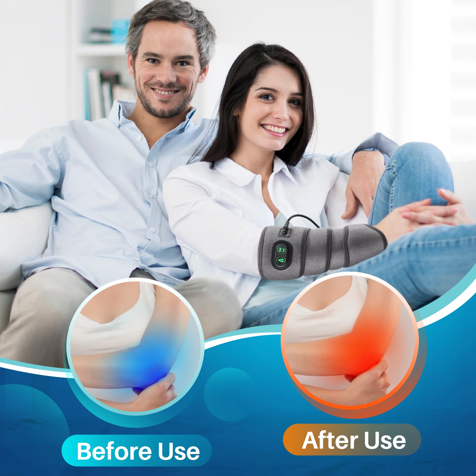 Hot Compress Electric Heating Pad Wrap for Pain Relief Wrist Arm Elbow Leg Ankle Knee Warmer Massage Belt
