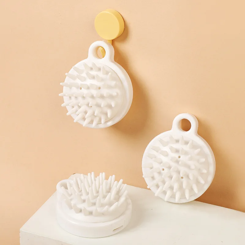 Custom Logo Eco Friendly Wheat Straw Handheld Soft Silicone Head Scalp Massager Comb Hair Shampoo Brush Bath Brushes
