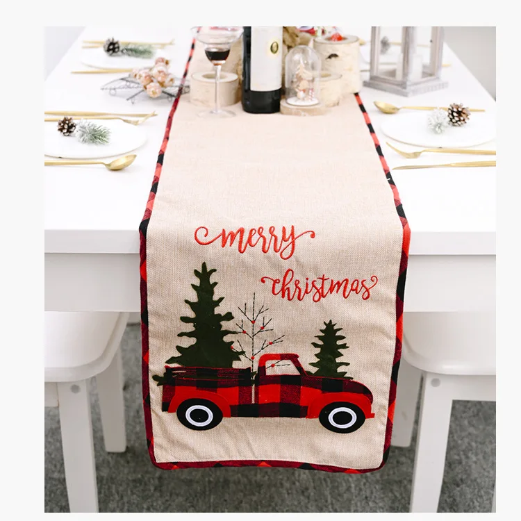 2022 New Other Christmas Decorations Navidad  Table Runner Nordic Decoration Table Cloth Mat Festive Atmosphere Layout Decor