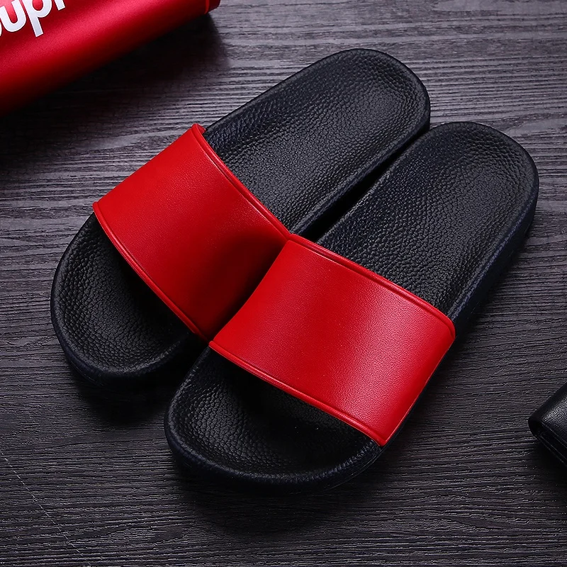 Free sample PVC arch support custom logo slide sandal slippers