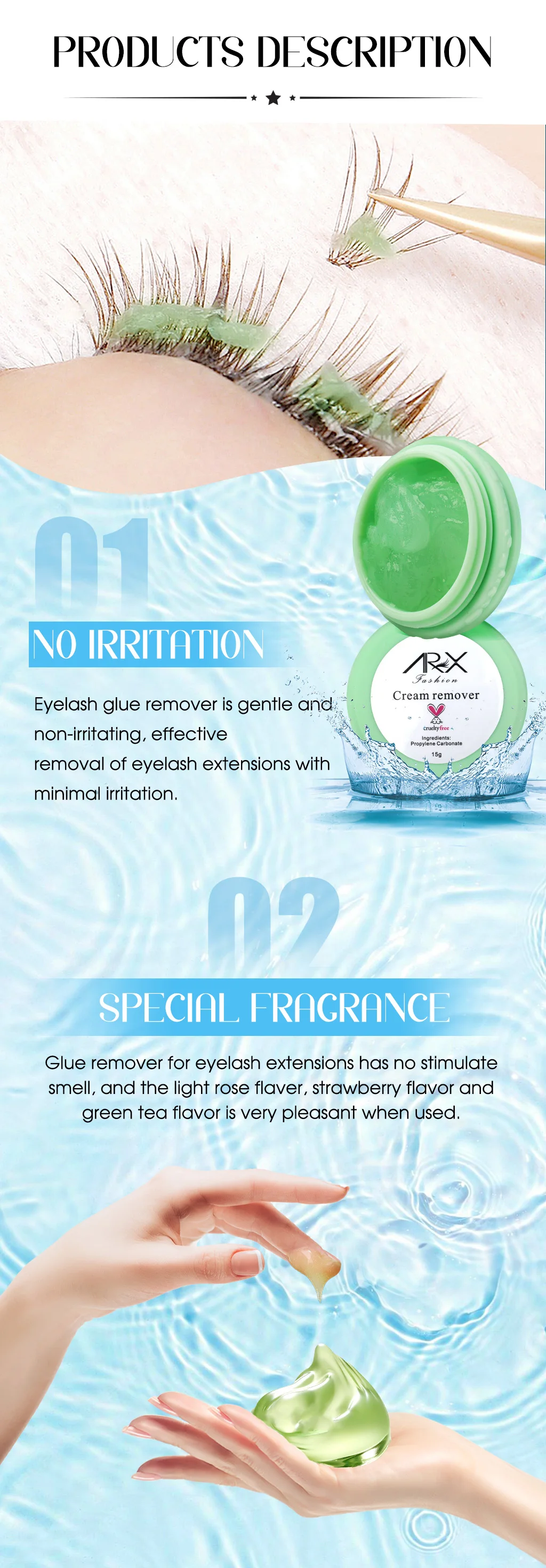 Private Label Eyelash Cream Remover For Eyelashes Adhesive Glue Latex Free Remover