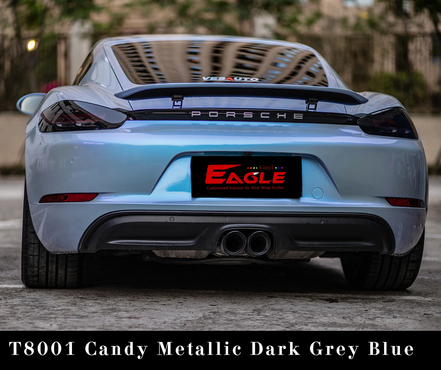 High Quality Candy Metallic Ash Dark Gray Blue Color Chameleon Self-adhesive Vinyl Wrap Film For Car