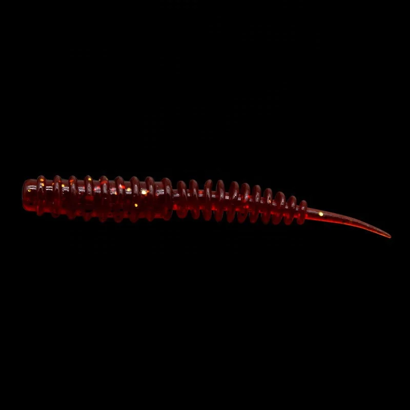 SEASKY 6cm 1.3g Needle Tail Ribbed Body Soft Plastic Bait Rig Freshwater Fishing Worm Lure