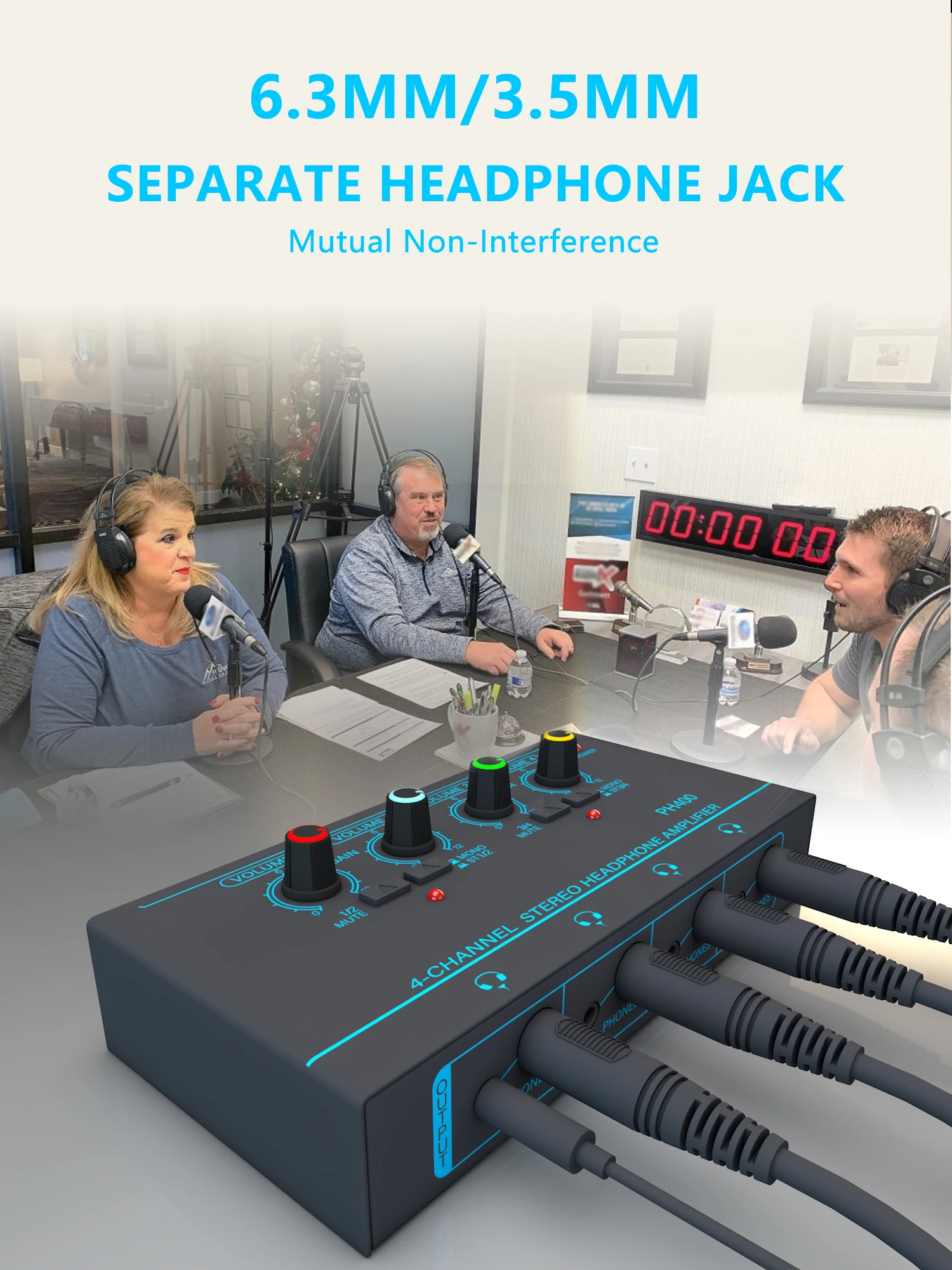 GAX-PX400 New 4-Channel Mini Stereo Mixer Audio OEM/ODM Ultra Low Noise Line Amplifier USB Powered Output Device Mixer