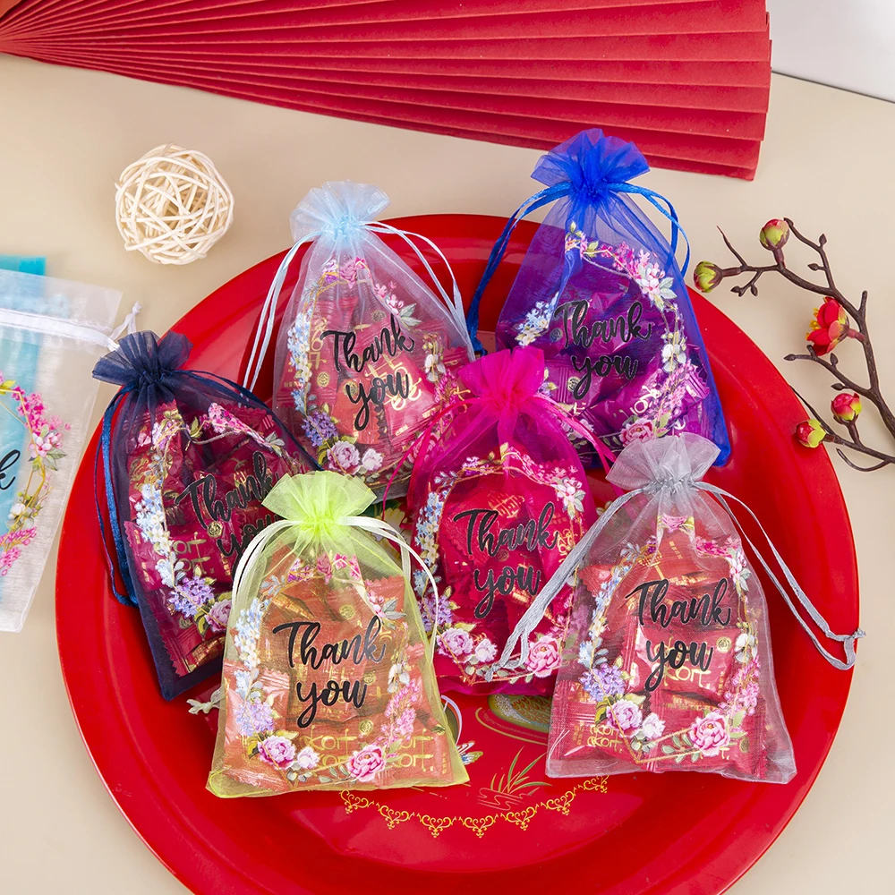 clear thank you bags organza velvet burlap linen bag with ribbon for bags