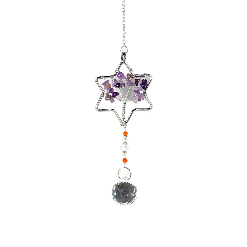 Wholesale SunCatcher Natural Healing Stones Custom Crystal Gravel Amethyst Dream Catcher